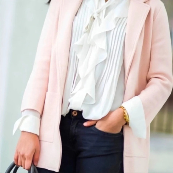 J. Crew • Baby Pink Pastel Sophie Blazer Coat Jacket Coatigan - Picture 4 of 9